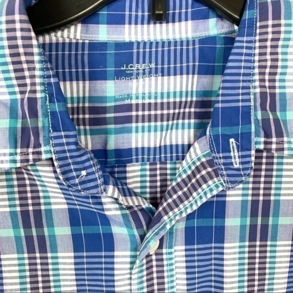 J.Crew plaid casual shirt blue size M